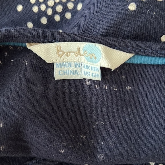 Boden L Printed Blue And White Dress With Pockets - Picture 6 of 7